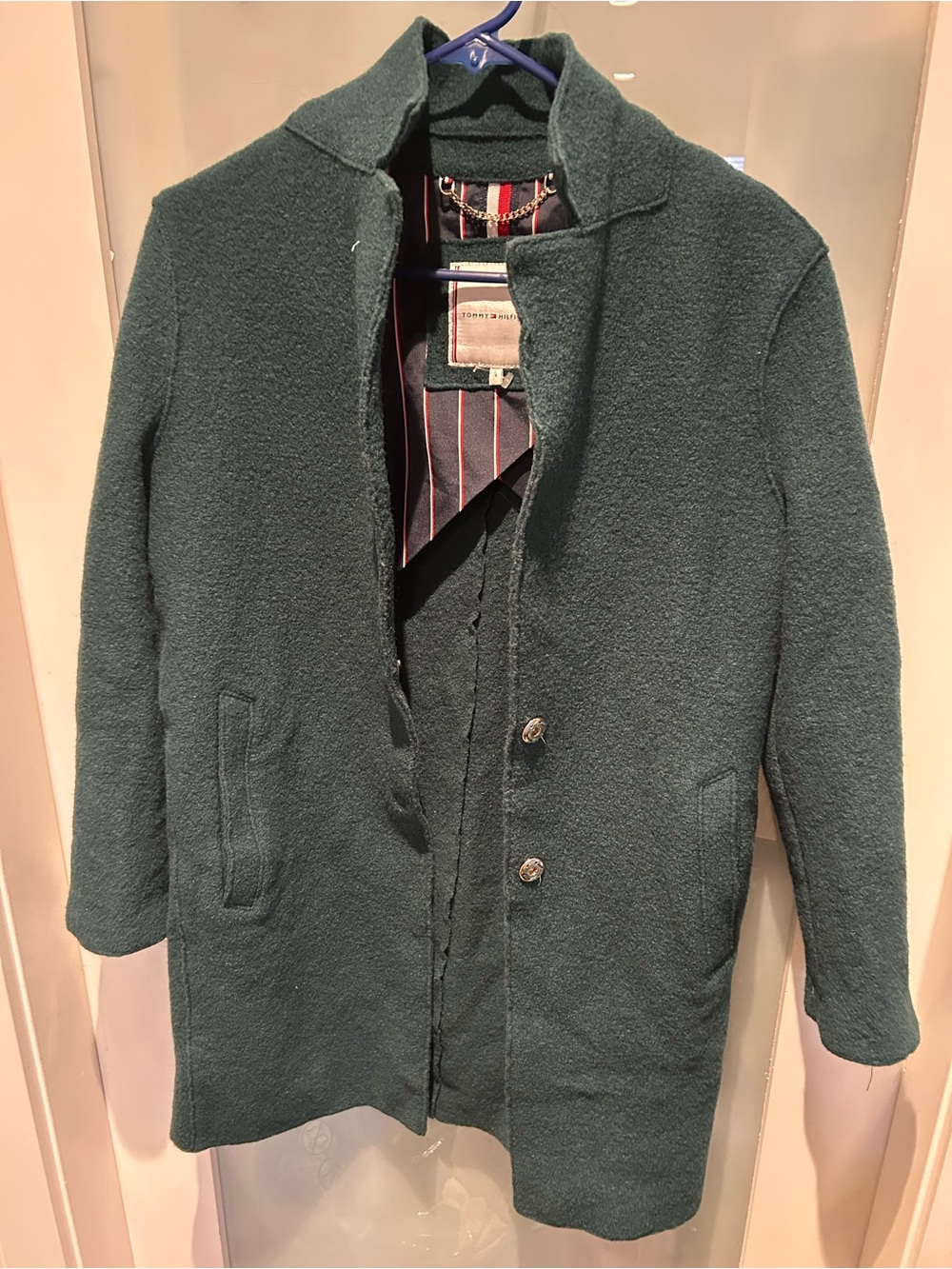 Tommy Hilfiger Forest Green Wool Peacoat